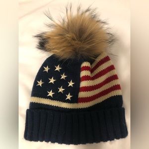 Holland Cooper American Flag Bobble hat - worn once